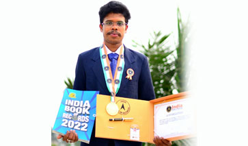 Our Student  Ranjit Singha received Certificate of appreciation from India Book of Records 2022